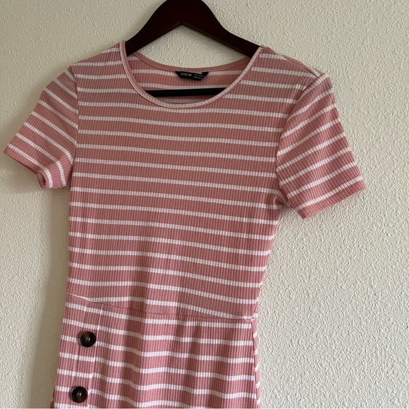 NWOT SHEIN Women's Mulvari Buttoned Front Split Hem Striped Dress Size Small - Picture 5 of 11